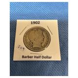 1902 Barber Silver Half Dollar