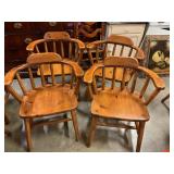 4- Wood arm chairs