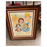 Canvas Hand-Painted clown by Eva Walters