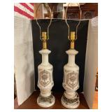 Vintage white milk glass table lamps 31ï¿½T