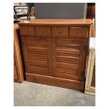 Wooden nightstand with drawers