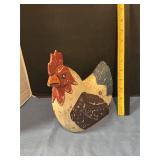 Rooster figurine carved wood