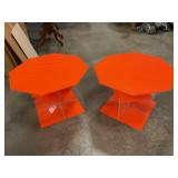 Side tables orange octagonal shape 16ï¿½ T x 24ï¿½ R
