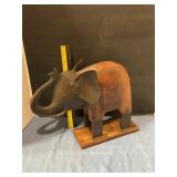 Metal elephant sculpture
