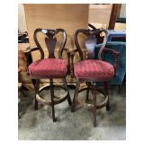 Two swivel barstools