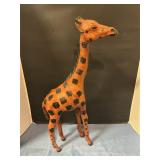 Vintage Giraffe leather wrapped paper Mache 19ï¿½ T