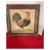 Paint on canvas rooster picture 24ï¿½x23ï¿½