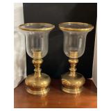Vintage brass hurricane candle holders 16ï¿½ T