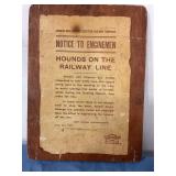 Hounds On The Railway Line plaque