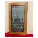 Folk Art Bless This Home Picture 23ï¿½x13ï¿½