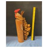 Hand-Carved wooden rooster
