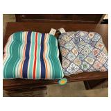Two outdoor chair cushions double sided
