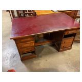 Antique desk W/leathertop 2drawers missing 55ï¿½x23ï¿½