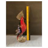 Murano Art glass red parrot