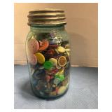 Mason jar of buttons quart size