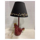 Folk art chicken accent lamp