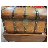 Antique dome top wooden trunk