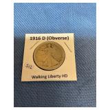 1916D Silver Walking Liberty Half Dollar (Obverse)
