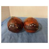 Two decorative western balls