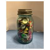 Mason jar of buttons quart size