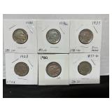 Buffalo Nickels  1900s dated see pics
