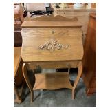 Vintage oak slant-front secretary desk 41" T