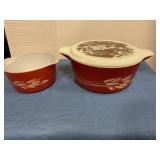 2 Pyrex  bowls