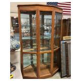 Wooden curio cabinet 77" tall w/ Key