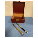 Storage box w/ knives 8"x8" box