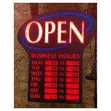 Light up hanging Open sign 23"x20"