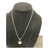 Sterling silver pearl pendant 18" necklace