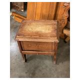 Shoe shine wood caddy bench box