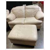 Leather Like loveseat W/ottoman matches #90