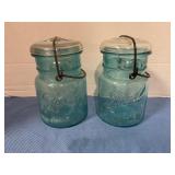 Vintage Ball Ideal blue Mason jars