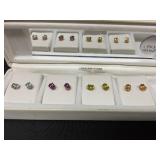 Sterling silver plated genuine stone earrings
