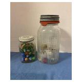 Jars with marbles & buttons
