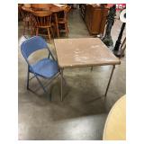 Folding table and metal folding chair