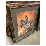 Carol Kim two zebras painting 42"x33"