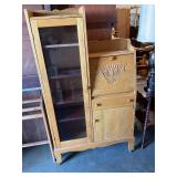 Antique oak sidebyside secretary desk 61"x35"x10"d