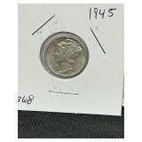 1945 MercurySilver  Dime
