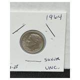 1964 Roosevelt, silver dime