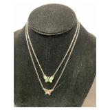 2 Butterfly necklaces