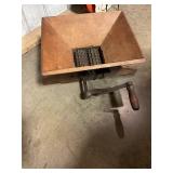 Vintage wood & cast iron hand crank corn sheller