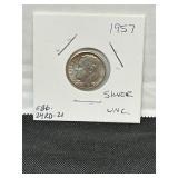 1957 Roosevelt, silver dime