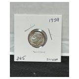 1959 Roosevelt, silver dime