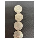 4 US Eisenhower $1 coins early 70s dated