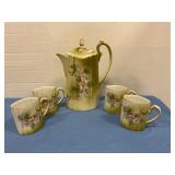 Nippon Hand painted Chocolate Pot w/ cups