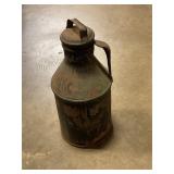Vintage galvanized metal dairy milk can