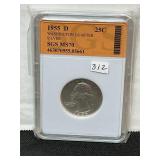 1955 D  Washington Silver Quarter