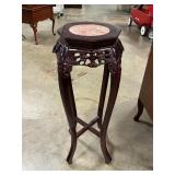 Wood and marble top stand 36 inches tall